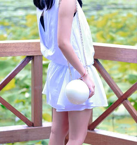 【苗大人】个性休闲单肩包圆球大珍珠小清新单肩包淑女包