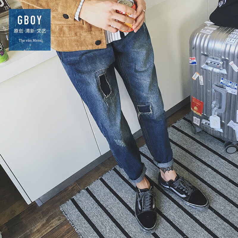 Jeans pour jeunesse droite en vrac en coton pour automne - Ref 1482872 Image 1