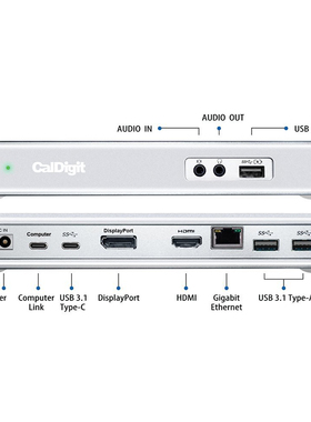 MacBook pro CalDigit USB-C扩展坞Type-C适配器HDMI 网口.