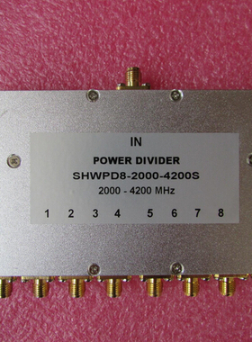 2000-4200MHz 10W SMA RF 射频同轴8路 一分八功分器 频率可定制