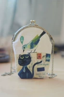 Phong cách Trung Quốc retro mèo và chim điện thoại di động túi đi bộ túi đồ lặt vặt túi quà sinh nhật tính năng tặng - Túi điện thoại túi đeo chéo trong suốt