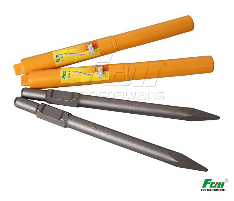 方大王钻头 石工开槽尖凿子 PH65A尖扁凿混泥土开槽破碎钢凿