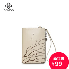 2015 new Banpo decorated leather wallet print coin purse compartment fashion double layer leather clutch bag