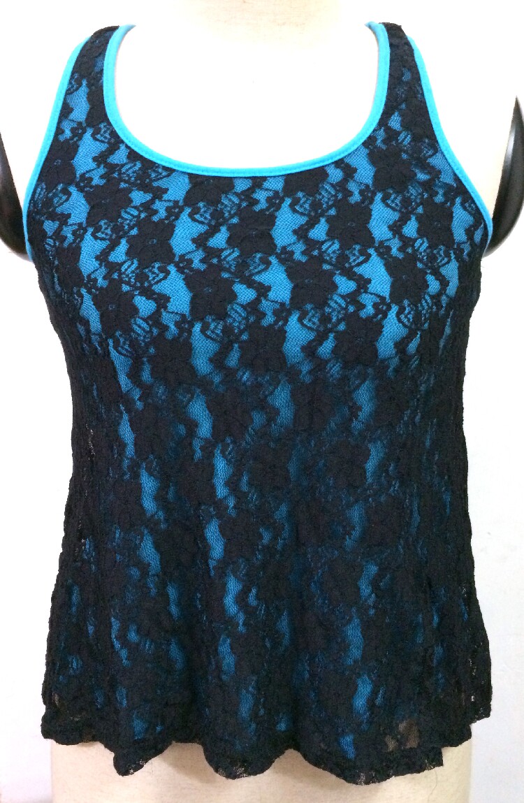 外贸夏淑女装蕾丝双层修身百搭优雅气质小香风背带背心