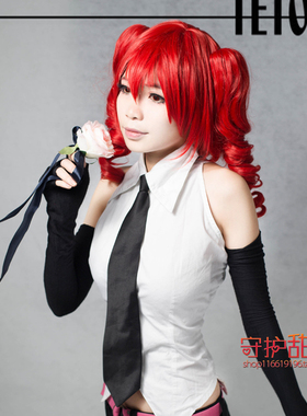 {甜心家}包邮VOCALOIDV家重音テトTETO红色分体式马尾cosplay假发