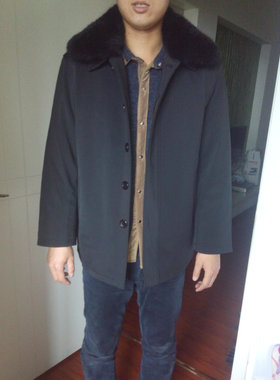 冬季内胆水貂毛领皮草外套尼克服