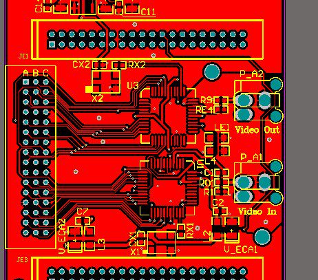 SAA7113 视频采集板原理图pcb SAA7120 SAA7121 AS1117 视频采集