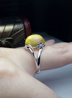 s925银 镀白金镀黄金 叶子小花造型 活口 11*15