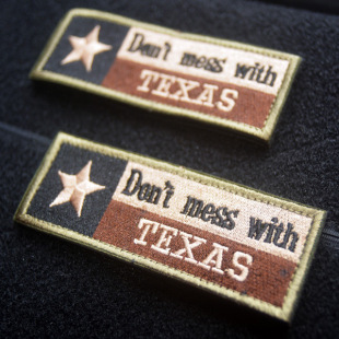 with mess Texas 别惹德州旗满绣 胸条魔术贴 Don 美军士气章