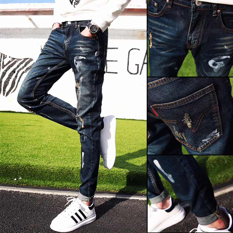 Jeans pour adolescent pieds Slim pour Quatre saisons - Ref 1474269 Image 1