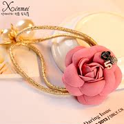 Xin Mei ring the fields breathe sweet hair ornaments made by the Korean version of the Camellia-like ornament Pearl flower head band hair band tassels