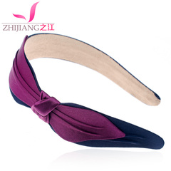 River wide-brimmed hair clip headband bow Korea fabric before simple PU clip headband hair accessories hair accessories