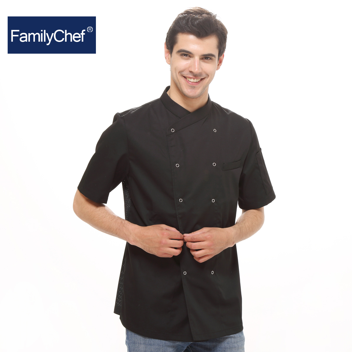 Veste chef cuisinier FAMILY CHEF en Toile de coton - Ref 1908387 Image 3