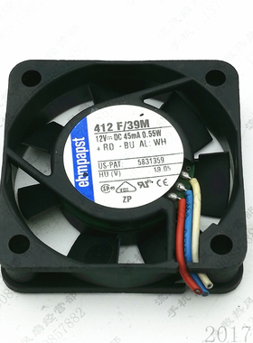原装德国ebmpapst TYP412F/39M 4010 12V 45MA 0.55W 3线静音风扇