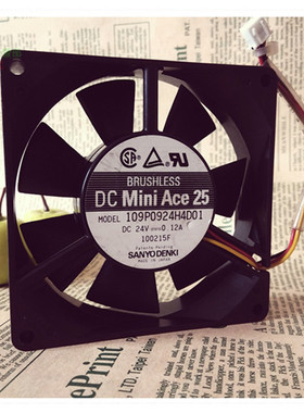 原装sanyo三洋109P0924H4D01 9厘米9cm24V DC24V 0.12A双滚珠静音