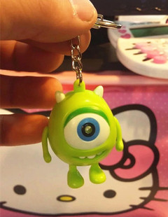 怪兽大学挂件LED苏利文发声钥匙扣大眼怪挂件小灯手电筒钥匙扣