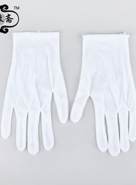 一次性棉白色 红色弹力手套殡仪礼仪司仪干净卫生安葬下葬祭祀品