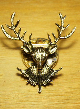 熠先生蒸汽朋克大陆复古古铜工业做旧创意独特麋鹿Lolita小物胸针