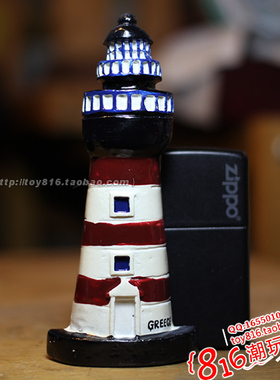 希腊GREECE美丽圣托里尼岛红色灯塔款冰箱贴 旅游纪念