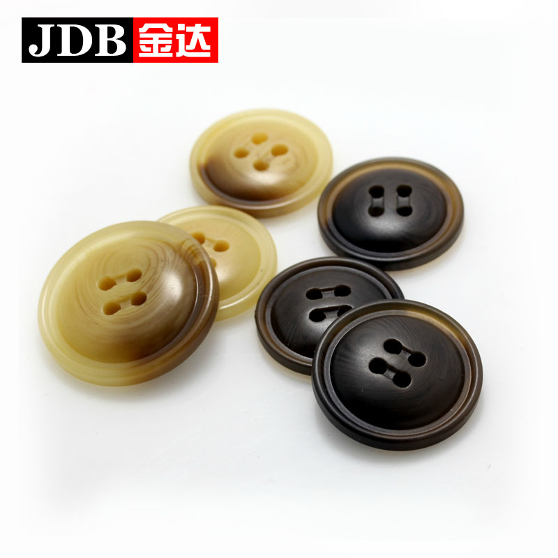金达辅料 树脂纽扣黑色四眼大衣扣子 风衣外套呢大衣钮扣30mm