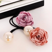 Know Connie hair Korea cloth looped rubber band flowers jewelry made by Pearl hairpin hair rope end flower hair clips hair band