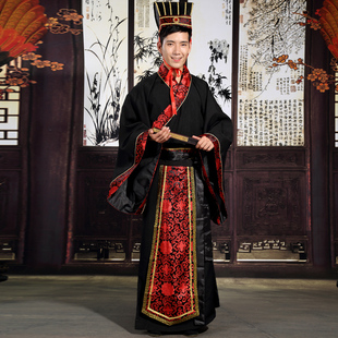 新款汉服古装三国曹操服装丞相服装大夫直裾深衣舞台演出服装摄影