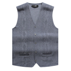 Trung và cũ tuổi của nam giới mùa xuân và mùa thu mỏng vest cha áo len vest vest len ​​vest đan cardigan kích thước lớn