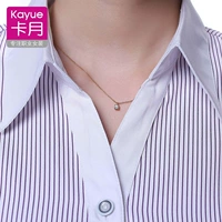Сиреневая профессиональная рубашка, лонгслив, классический костюм для работы, V-образный вырез, большой размер