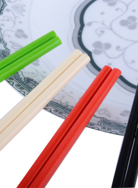 鸿鹰密胺仿瓷树脂中华白色筷子