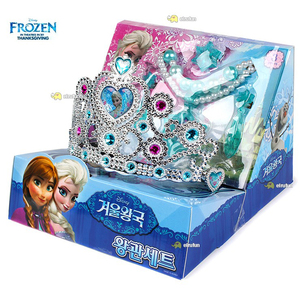 韩国进口 Frozen冰雪奇缘 公主装扮全套饰品皇冠头饰项链耳环套装