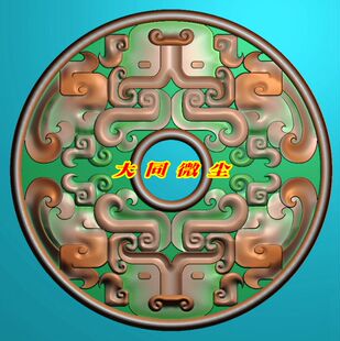 浮雕图 精雕图 灰度图 雕刻图 JDP/bmp 挂件仿古玉璧