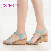 Zhuo Shini 2015 designer shoes Xia Tong Qin high heel open toe-strap wedge Sandals 152235150