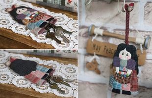 t082 1图纸 可爱娃娃钥匙包 实物1 只卖图纸手工布艺DIY