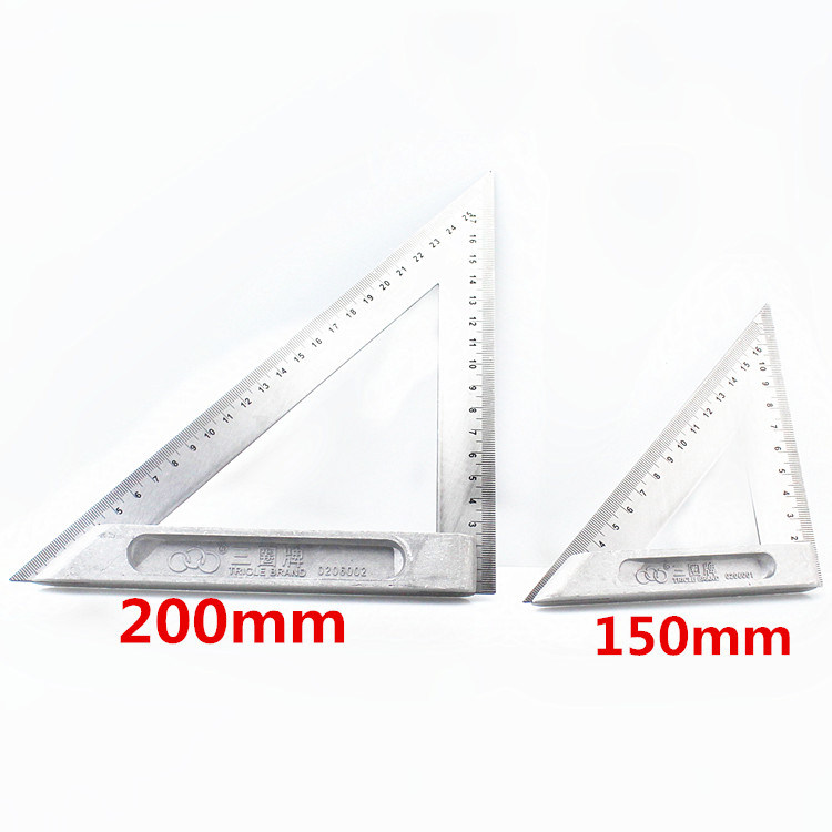 三圈工具90度角尺 不锈钢三角尺 木工靠尺 直角尺 角尺 木工尺