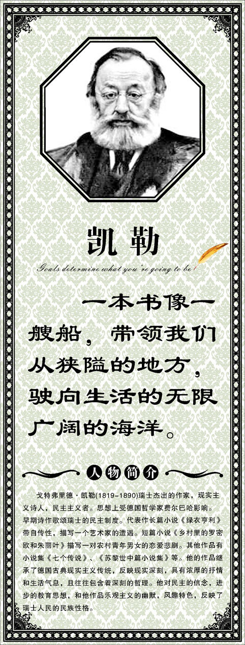 757海报印制展板写真喷绘210学校园班级教室名人名言警句凯勒