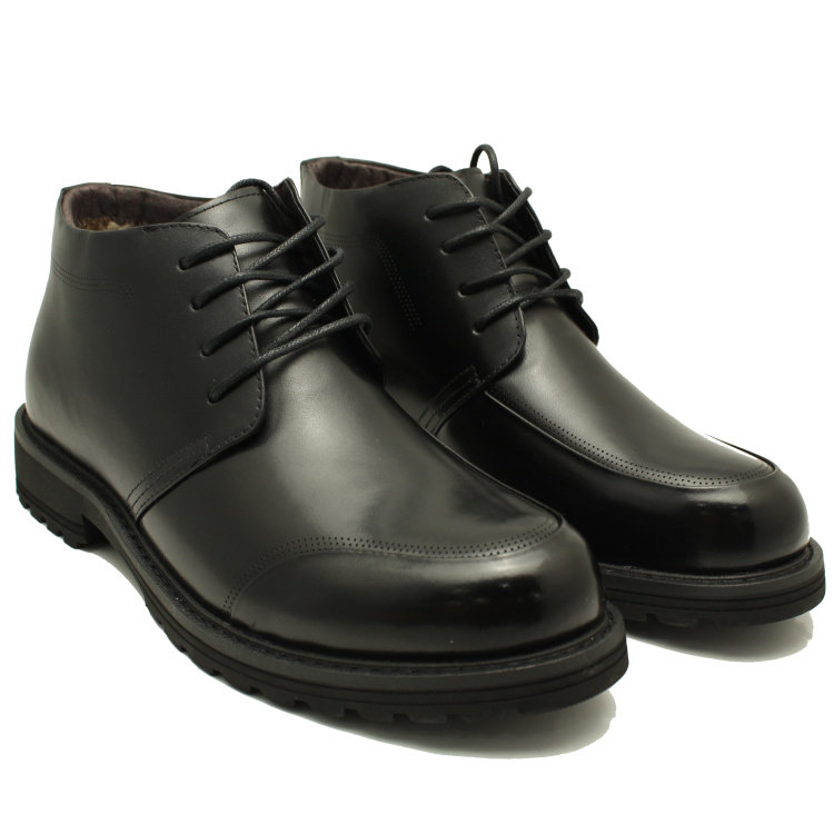 【路易保罗】专柜正品男士头层牛皮系带商务休闲中帮带毛保暖皮鞋