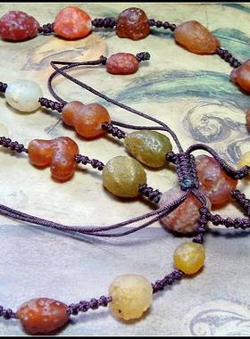 新疆天然玛瑙原石结缘佛链特价