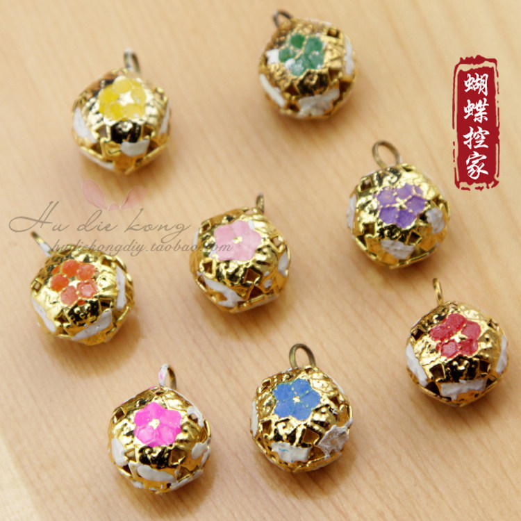 12mm花铃镂空铃铛diy手工花挂铃彩色铃铛细工花配件和风发饰材料