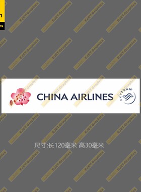 中华航空英文民航标志个性矩形贴纸新潮贴行李箱贴车贴