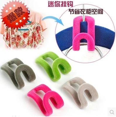 出口植绒衣架节省空间迷你挂钩