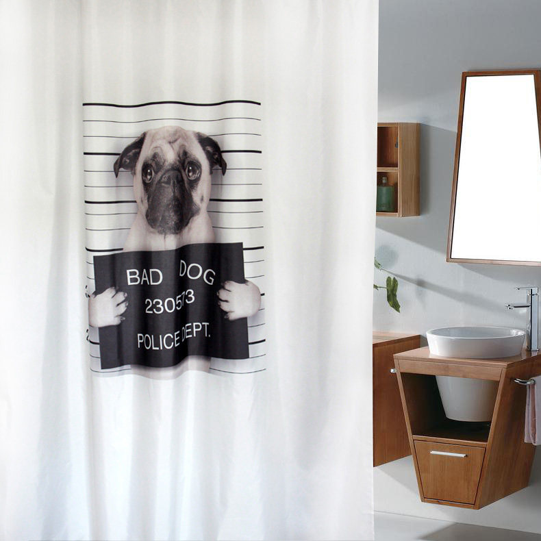 SPIRELLA/丝普瑞防水防霉加厚涤纶布浴帘卫生间隔断帘浴室淋浴帘