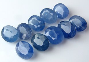 天然 斯里兰卡天空蓝 蓝宝石裸石戒指面 7.5X5.6