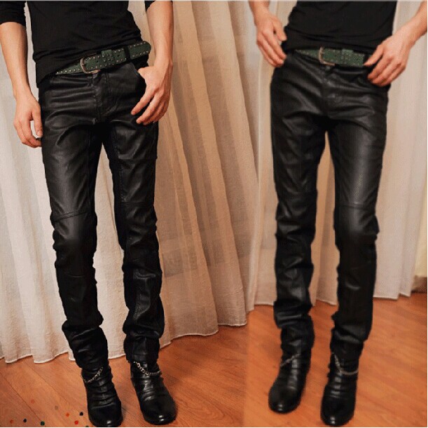 Pantalon cuir homme pantalons fuselés pour adolescent 3I   pour hiver - Ref 1486550 Image 1