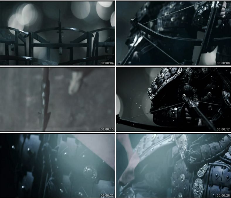 中国古代兵器弩箭特写铠甲士兵战士高清实拍视频素材