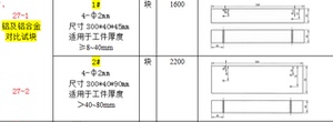 。铝及铝合金对比试块 NB/T47013-2015标准 1号试块 2号试块