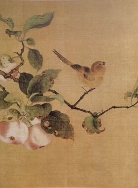 工笔画底稿宋林椿果熟来禽图白描1#打印稿宣纸稿有步骤图+视频