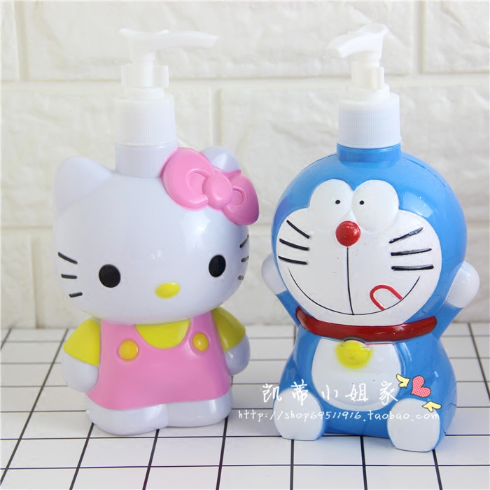 可爱卡通hellokitty机器猫大压瓶 沐浴露瓶 洗发水瓶 洗手液瓶