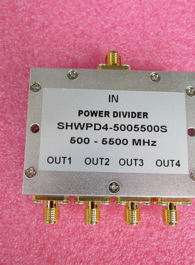 500-5500MHz 10W SMA RF 射频同轴4路 一分四功分器 频率可定做
