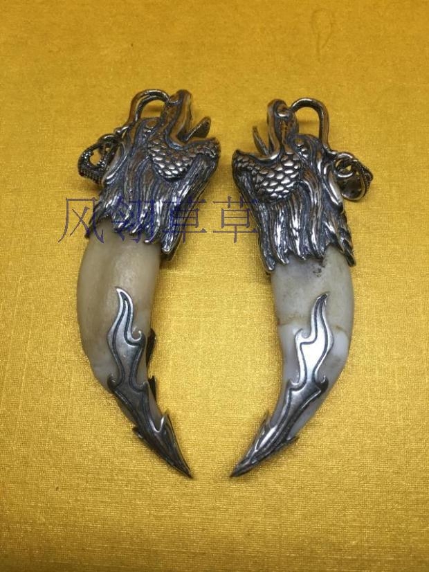 新品特价纯银龙头霸气狗牙套包银吊坠送妈妈情侣银饰正品厂家直销