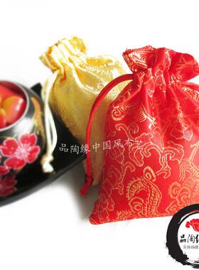 佛牌袋佛珠袋喜糖袋  首饰收纳袋 抽口首饰盒 绸缎袋子黄色小布袋